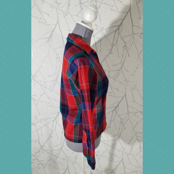 Pendleton VTG Red Plaid Wool USA Made Button Front Shirt - Picture 3 of 7